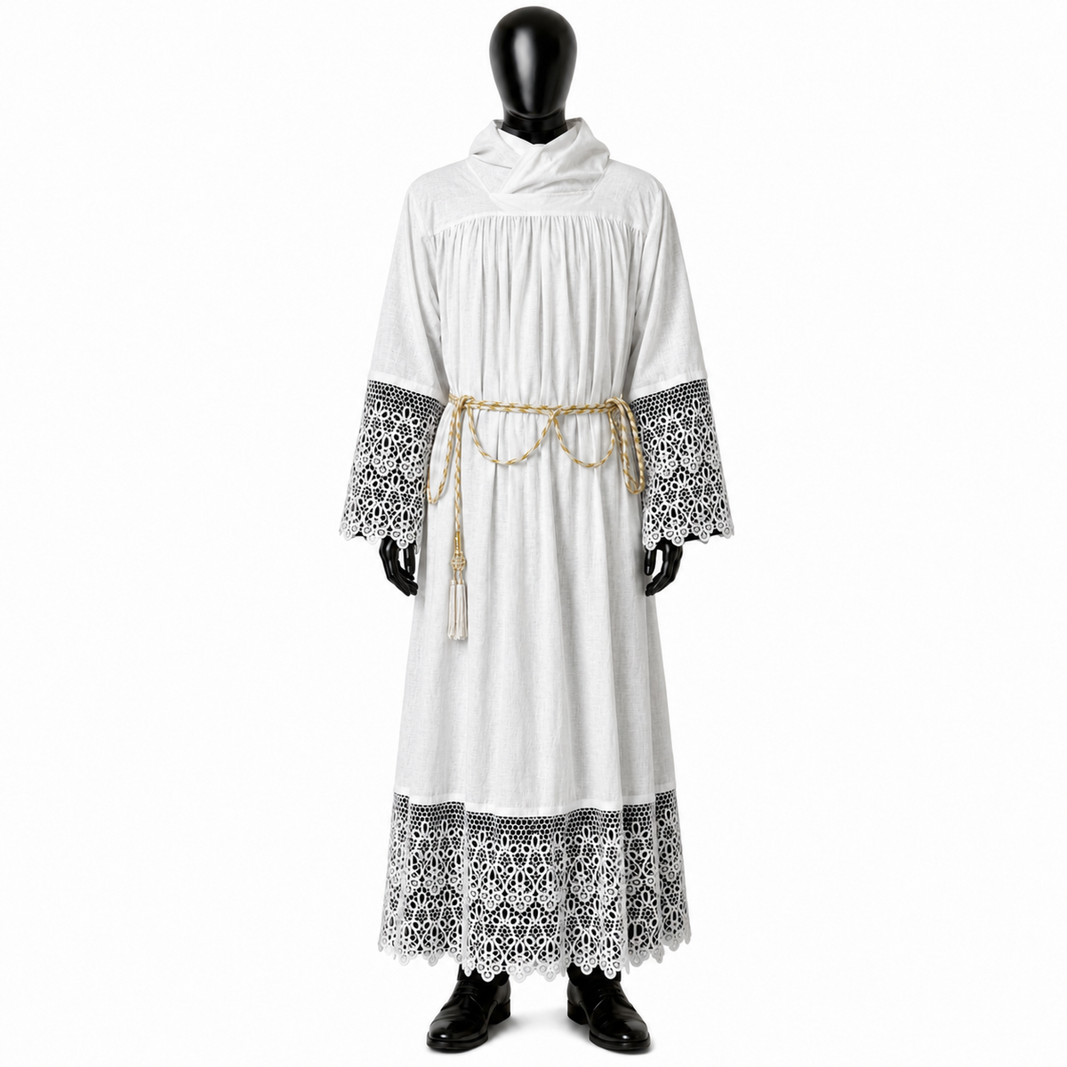 Set: Leinenalbe + Schultertuch ALB01-025