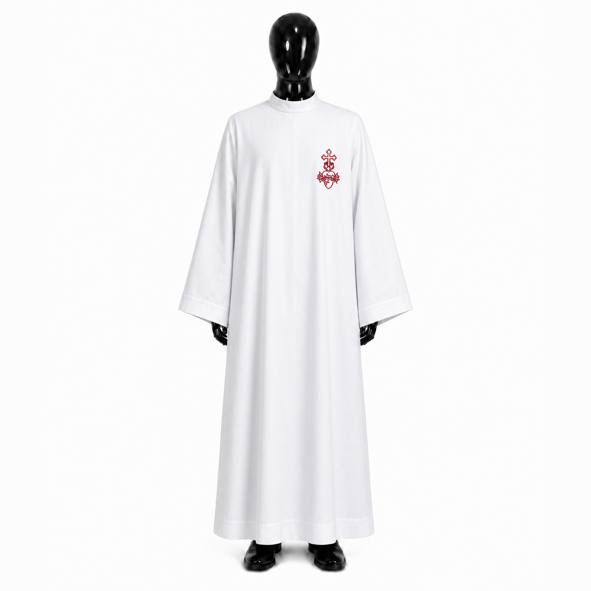 Alba mit gesticktem Heiligsten Herzen Jesu auf der linken Brust ALB01-013