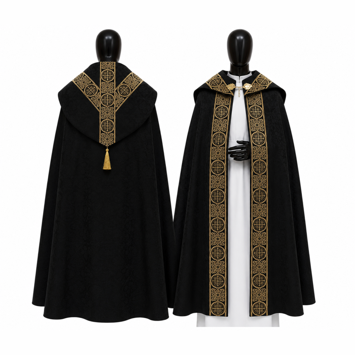 Schwarze Halb-Gothic Kasel