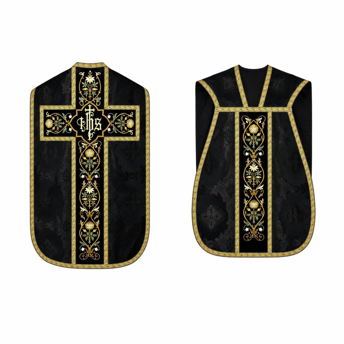 Römisches Messgewand mit Kreuz, Schwarz
