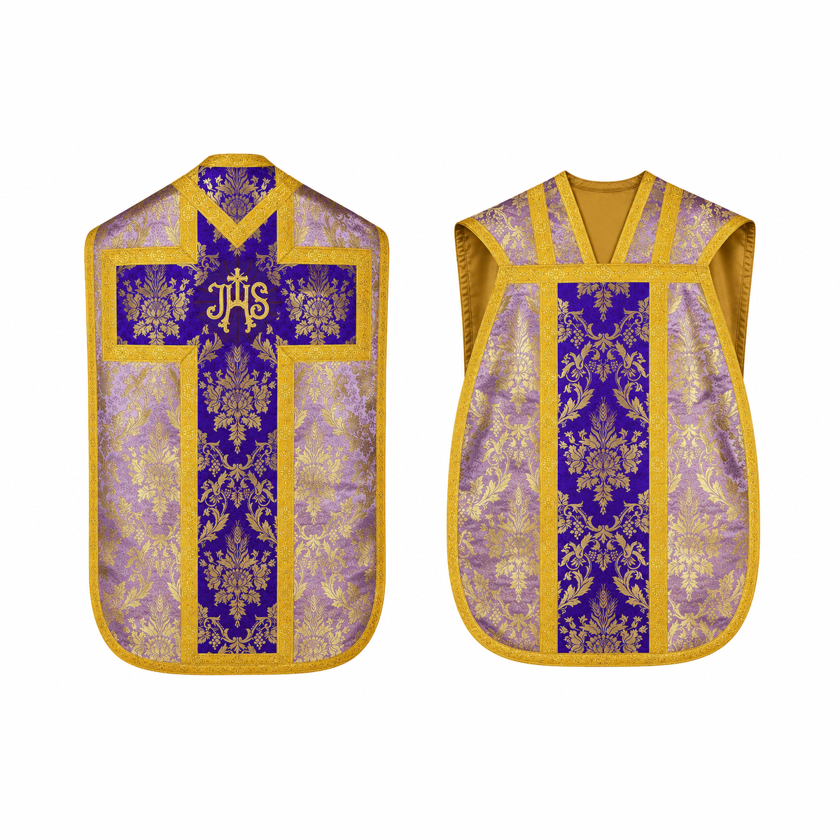 Römisches Messgewand mit Kreuz, rosa-violett