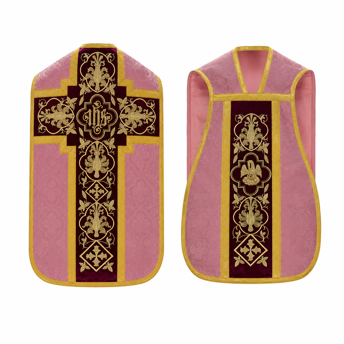 Römisches Messgewand mit Kreuz, rosa