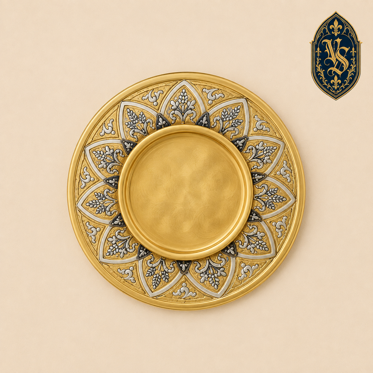 Liturgische Patene handgefertigt, vergoldet – PSCM-004