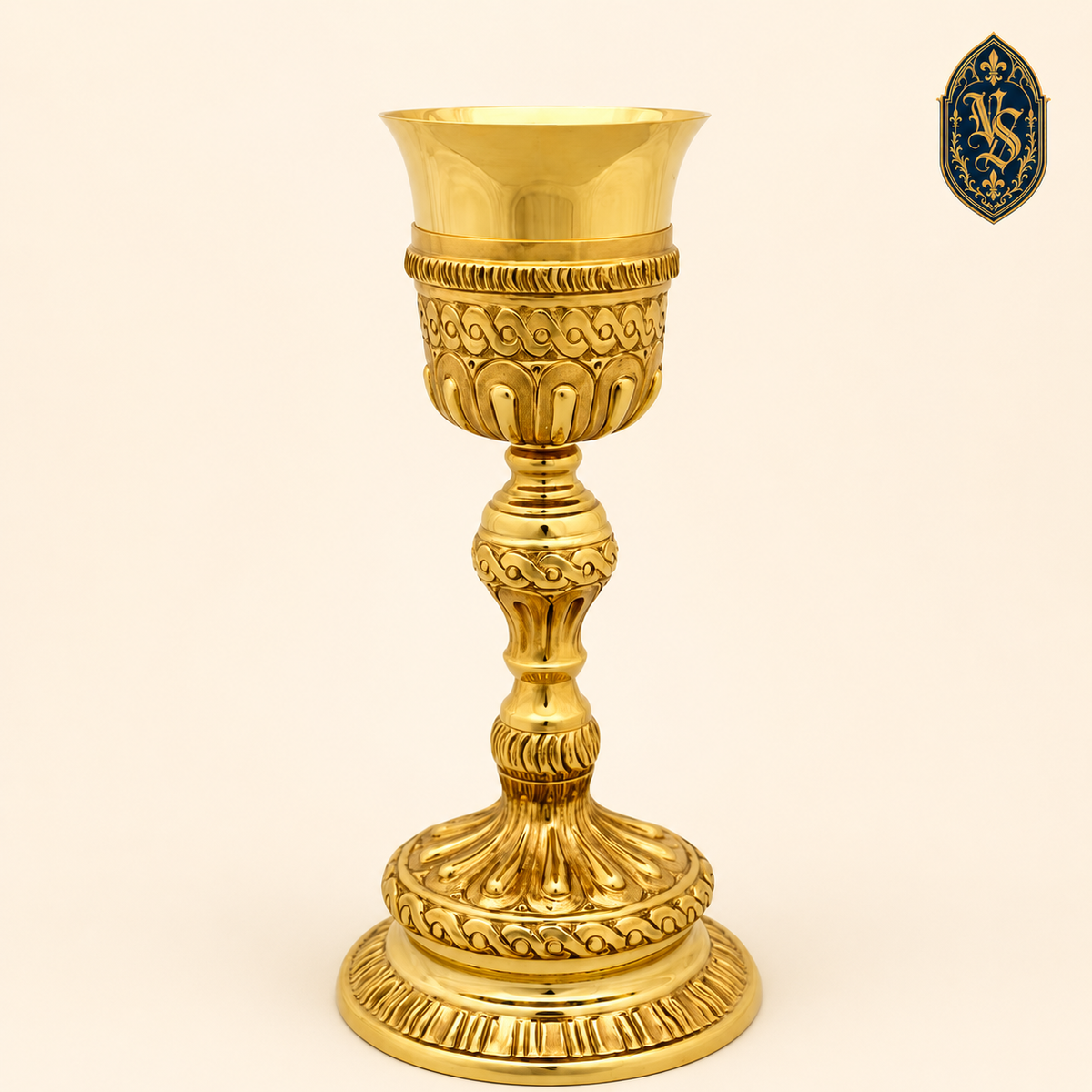 Vergoldeter, ziselierter Messkelch 27,5 cm – KSCM-027