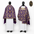 Liturgischer Schleier violett-gold mit IHS-Stickerei – WLKRB-018