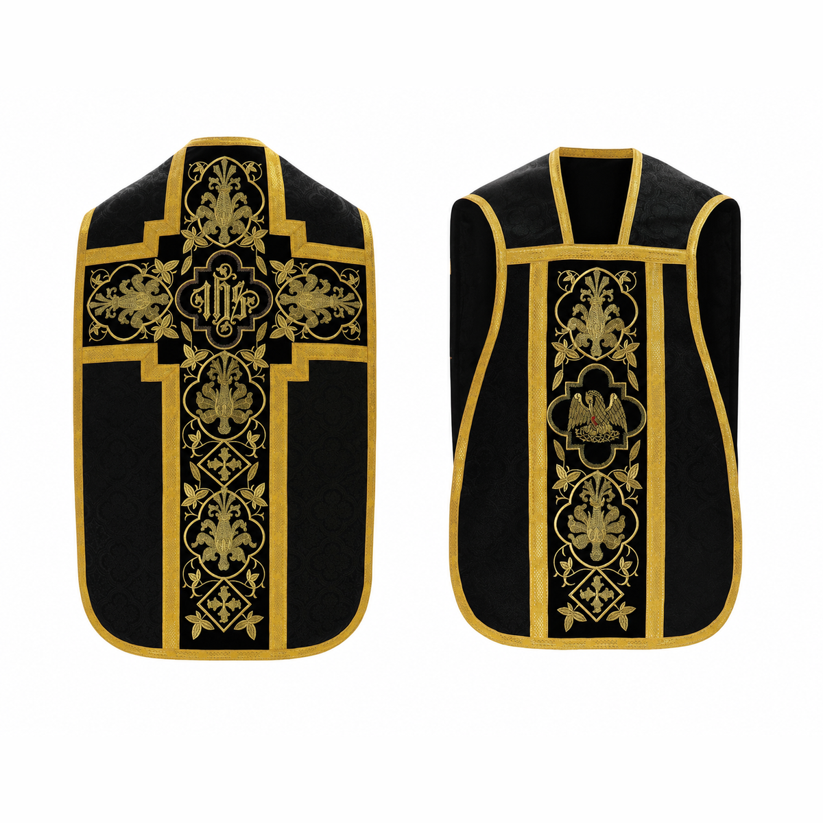 Römisches Messgewand mit Kreuz, Schwarz