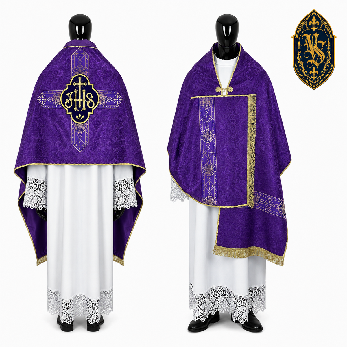 Liturgischer Schleier violett IHS – WLKRB-005
