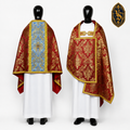 Liturgischer Schleier rot-gold mit IHS-Stickerei – WLKRB-020