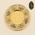 Messing-Patene, vergoldet, mit Ähren- und Lilienmotiv, handgefertigt – PSCM-016