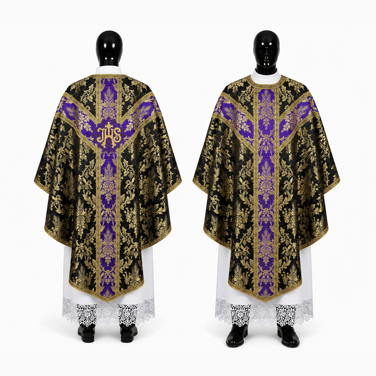 Halbgothisches Kasel Schwarz / Violett
