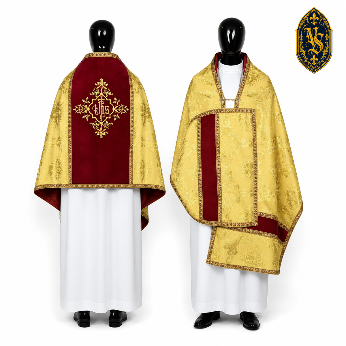 Liturgischer Schleier, gold, mit IHS-Stickerei – WLKRB-021