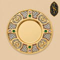 Liturgische vergoldete Patene mit farbigen Verzierungen – PSCM-024