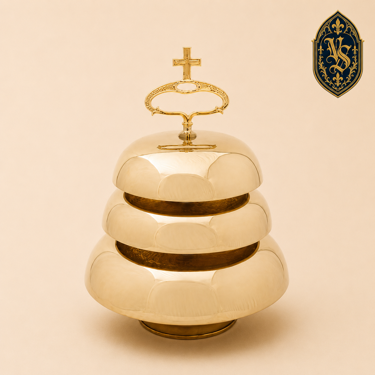 Gong aus Messing, dreifach 32/25/22 cm mit Klöppel – GSCM-003